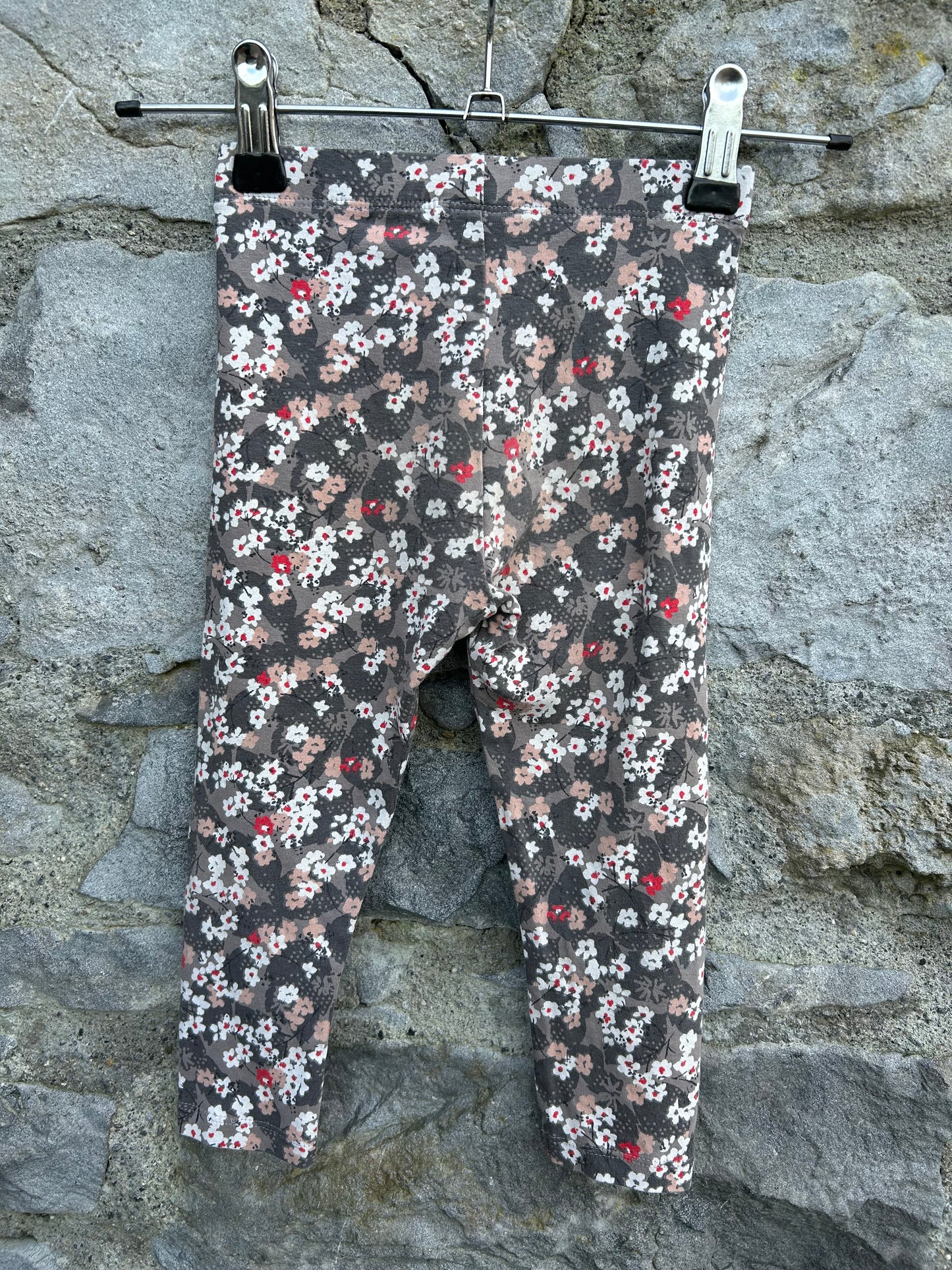 Grey floral leggings 18-24m (86-92cm)