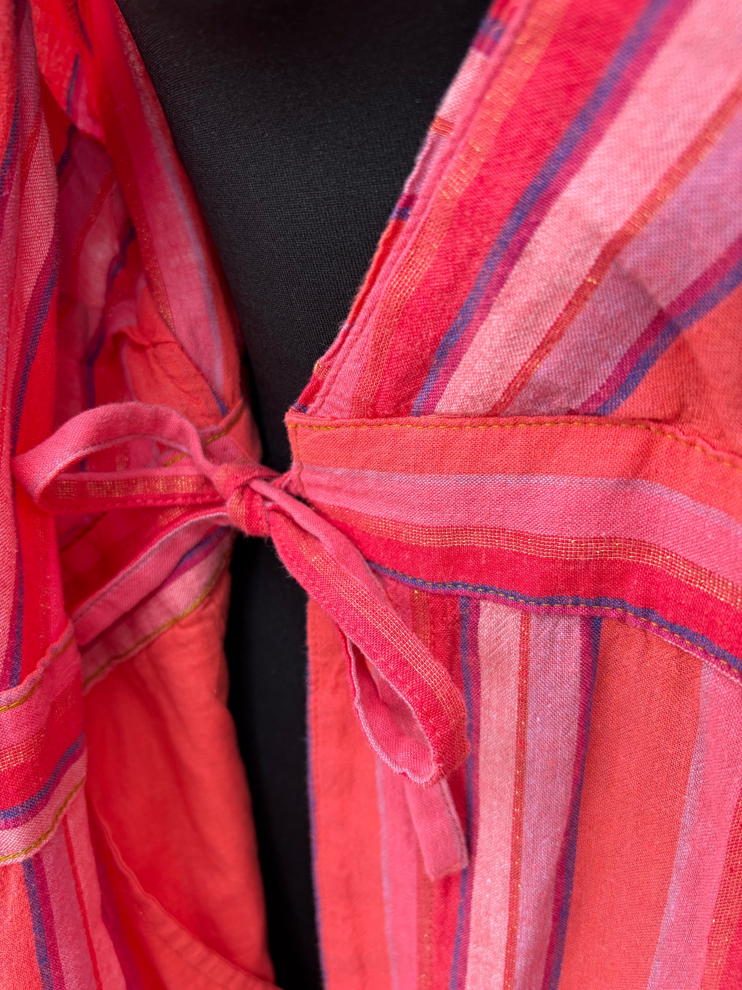 Felicity' striped pink wrap dress uk 12