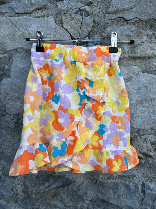 Orange&yellow floral skirt  5-6y (110-116cm)