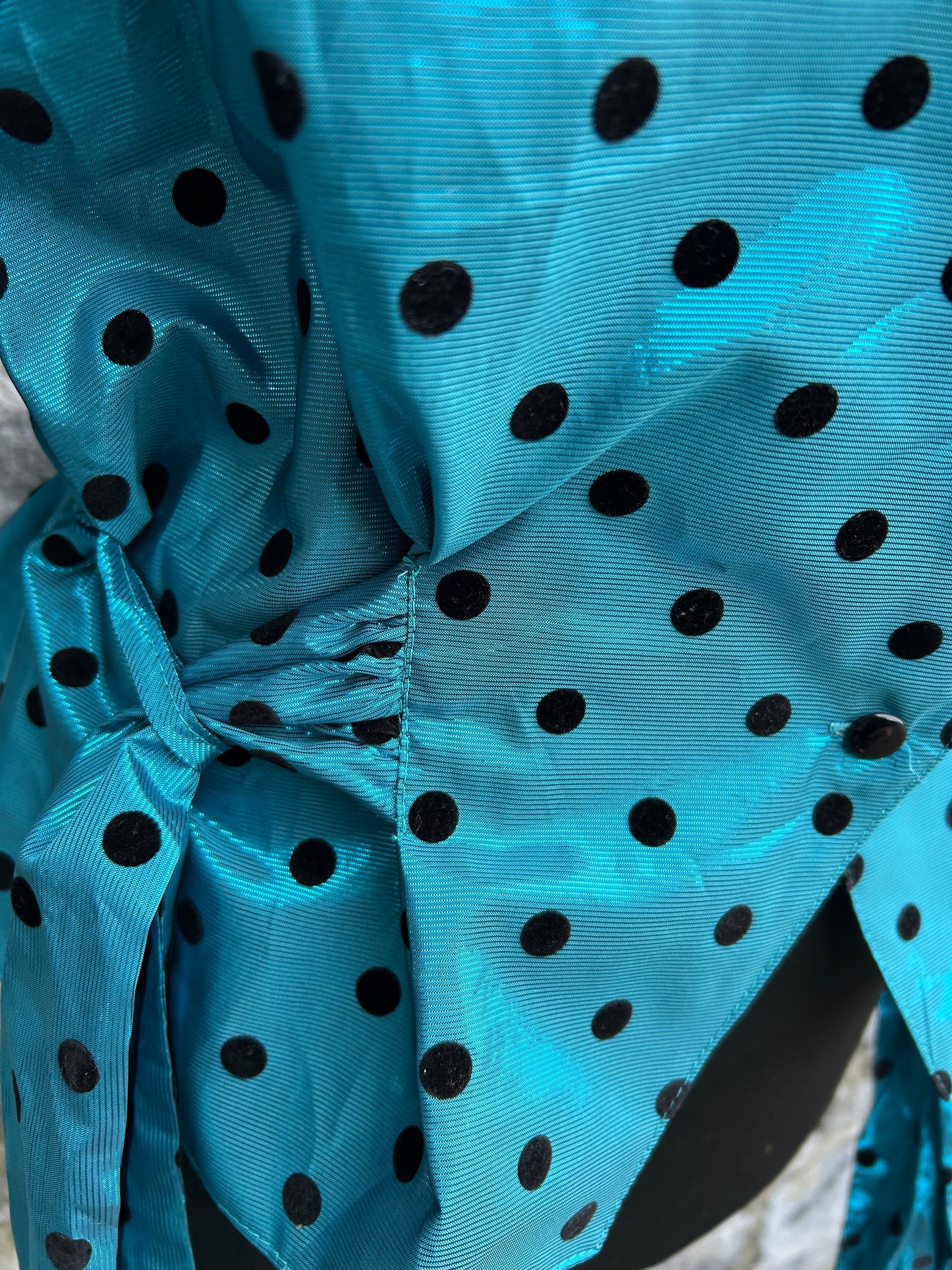 80s spotty teal blouse uk 10