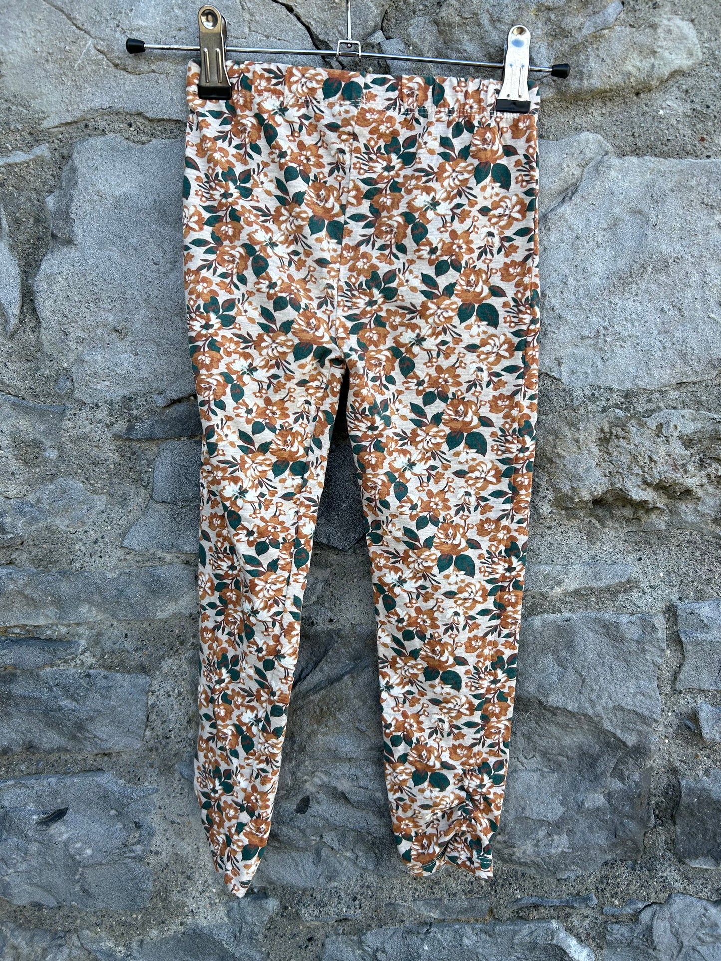 Brown floral leggings  5-6y (110-116cm)