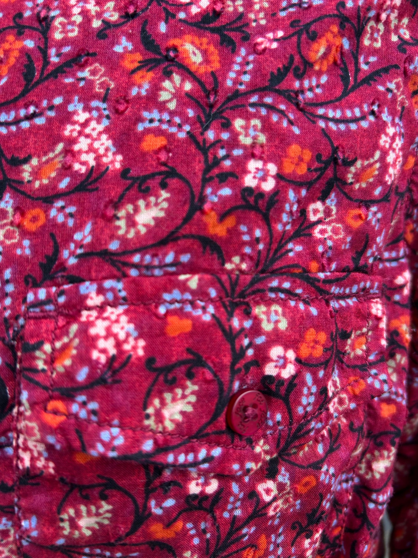 Maroon floral shirt uk 16
