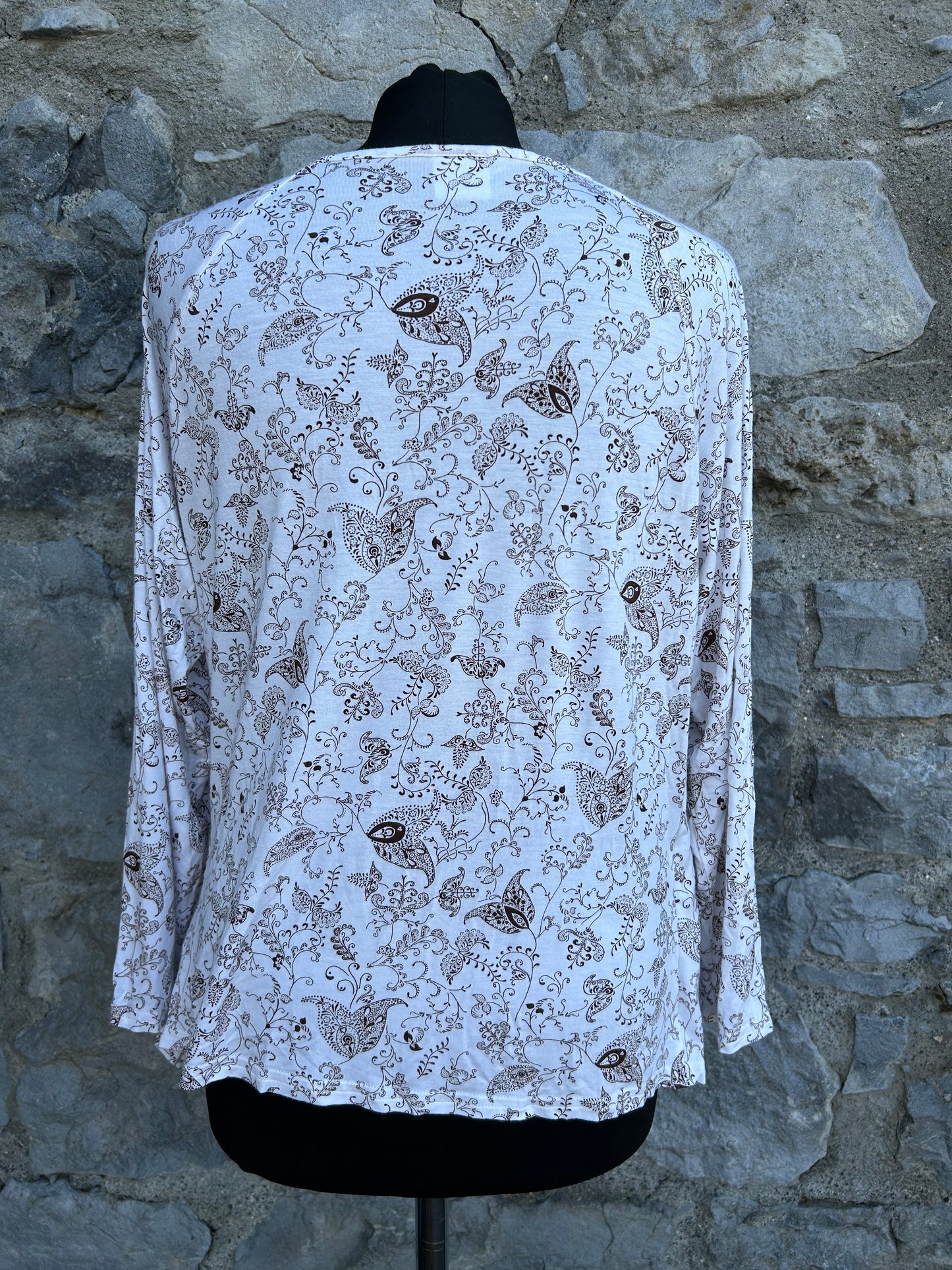 White&brown paisley maternity top uk 16-18