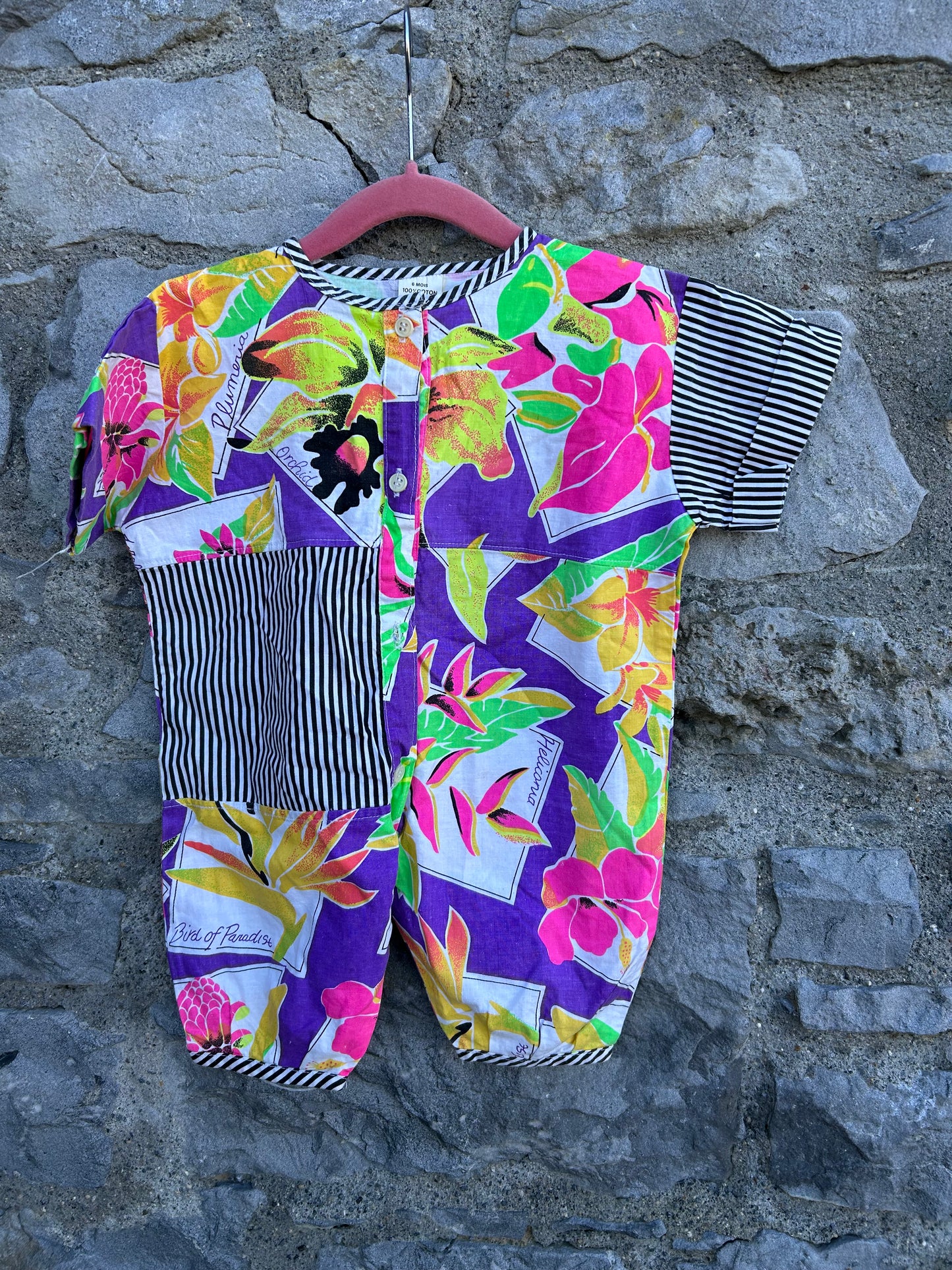 80s tropical onesie 6m (68cm)