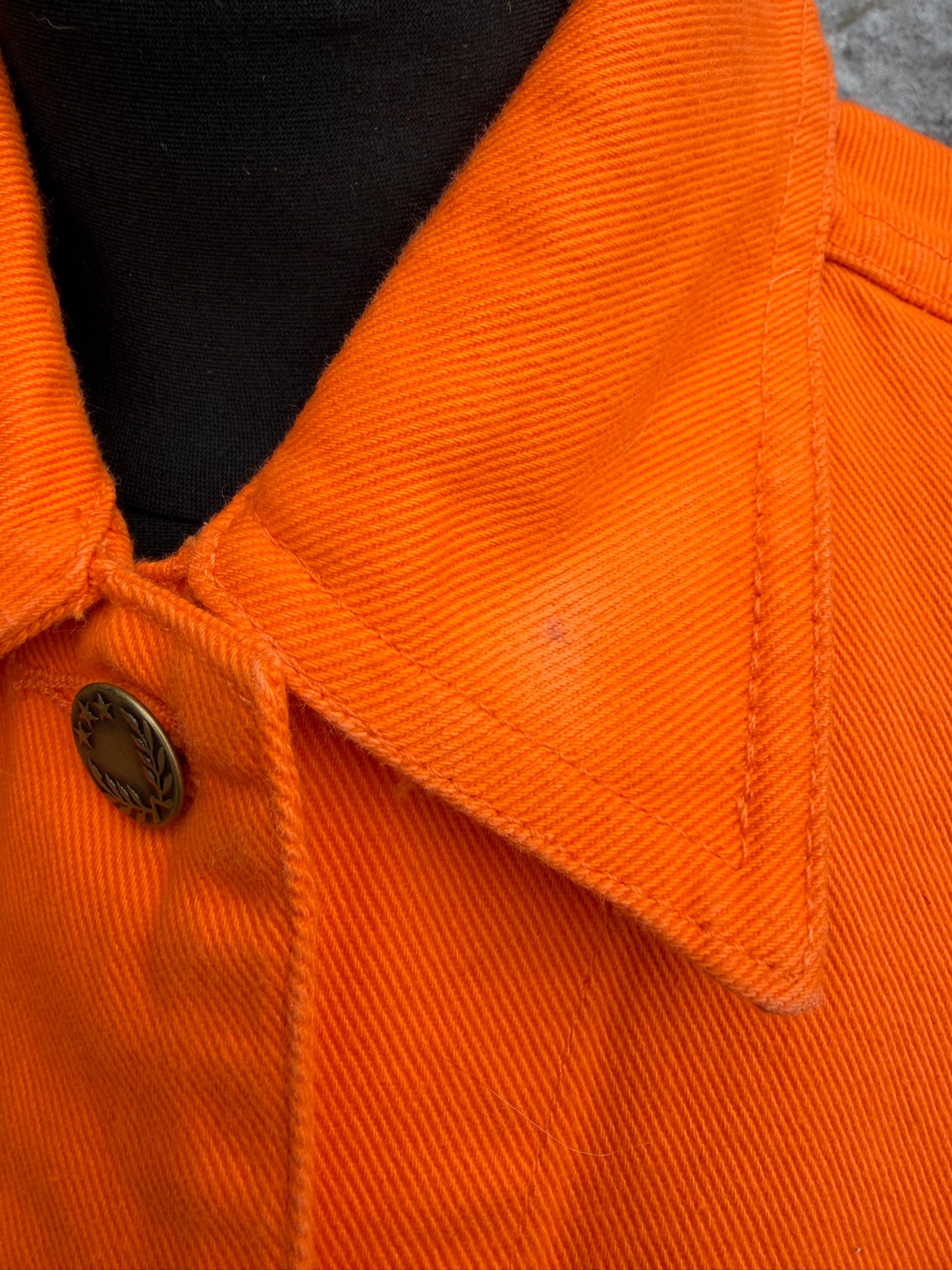 90s orange denim gilet uk 8
