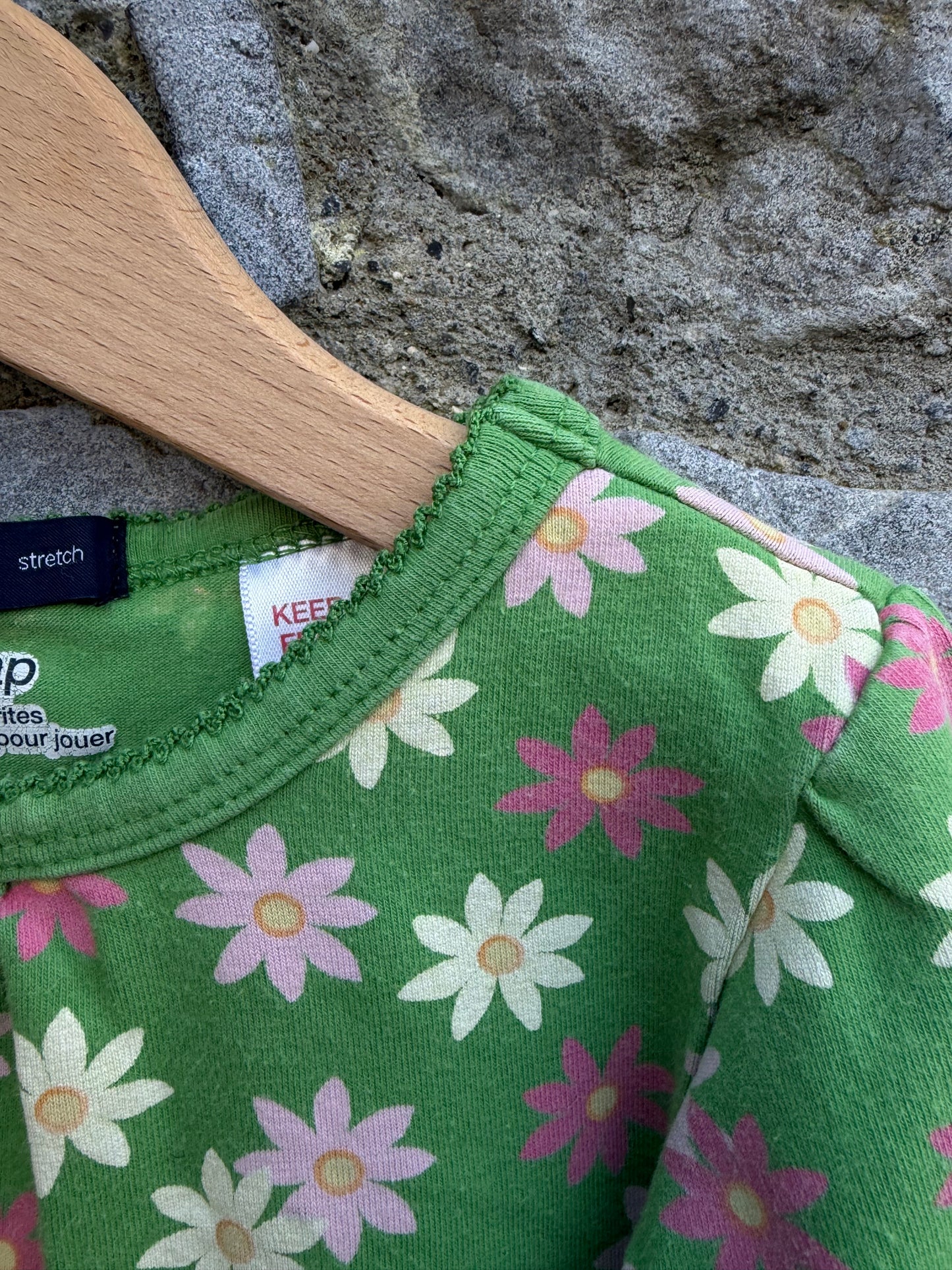 Green floral top  12-18m (80-86cm)