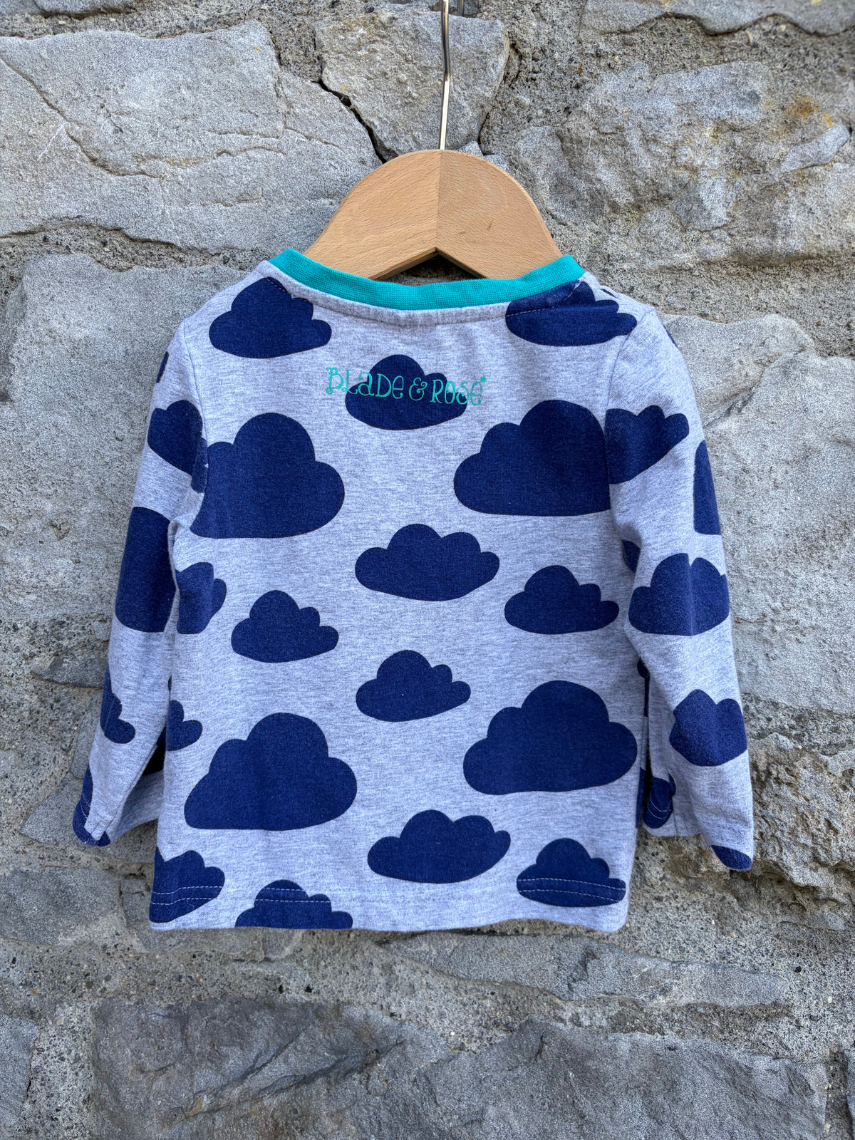 Clouds grey top  6-9m (68-74cm)