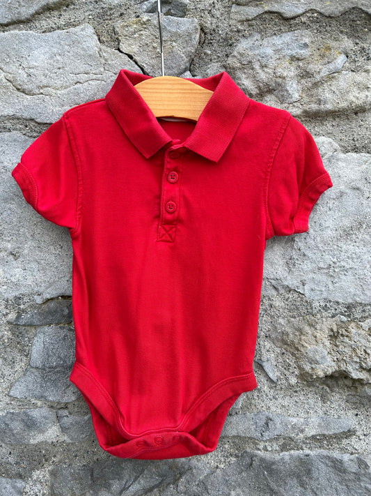 Red polo vest  6-12m (68-80cm)