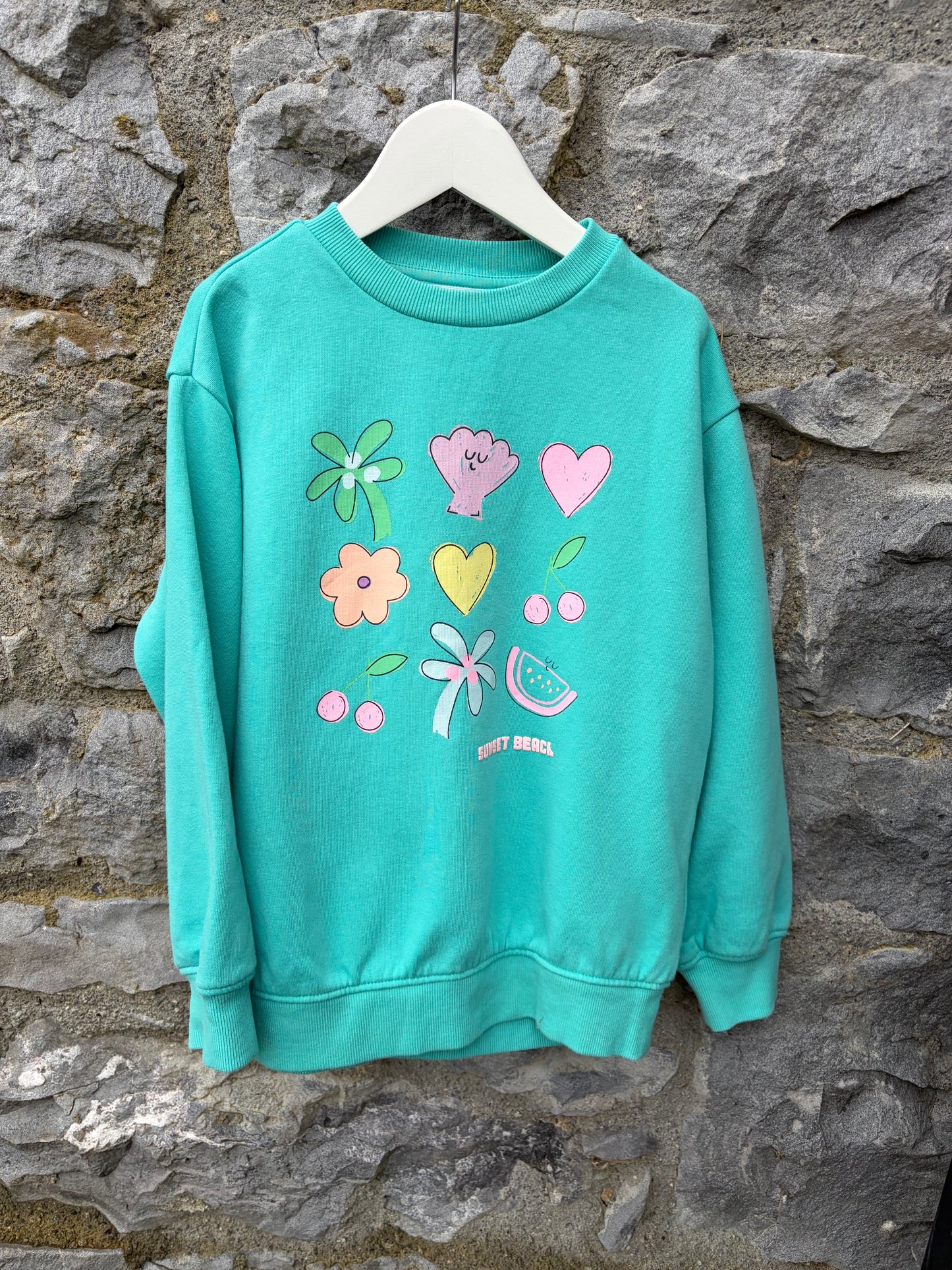 Sunset beach green sweatshirt 7-8y (122-128cm)