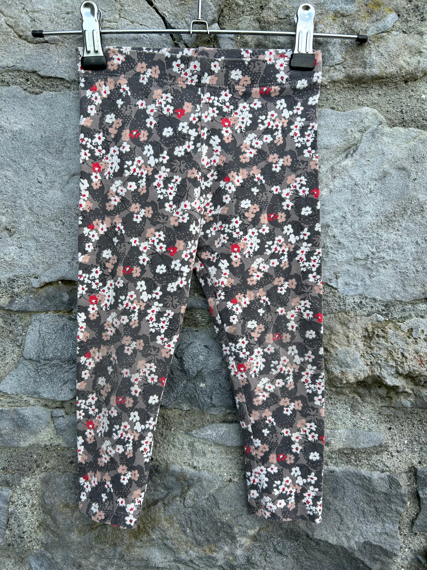 Grey floral leggings 18-24m (86-92cm)