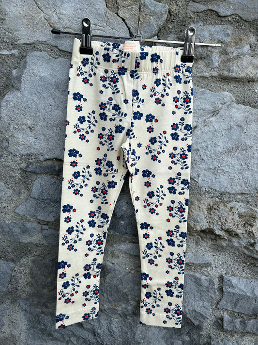 Blue floral leggings  2y (92cm)