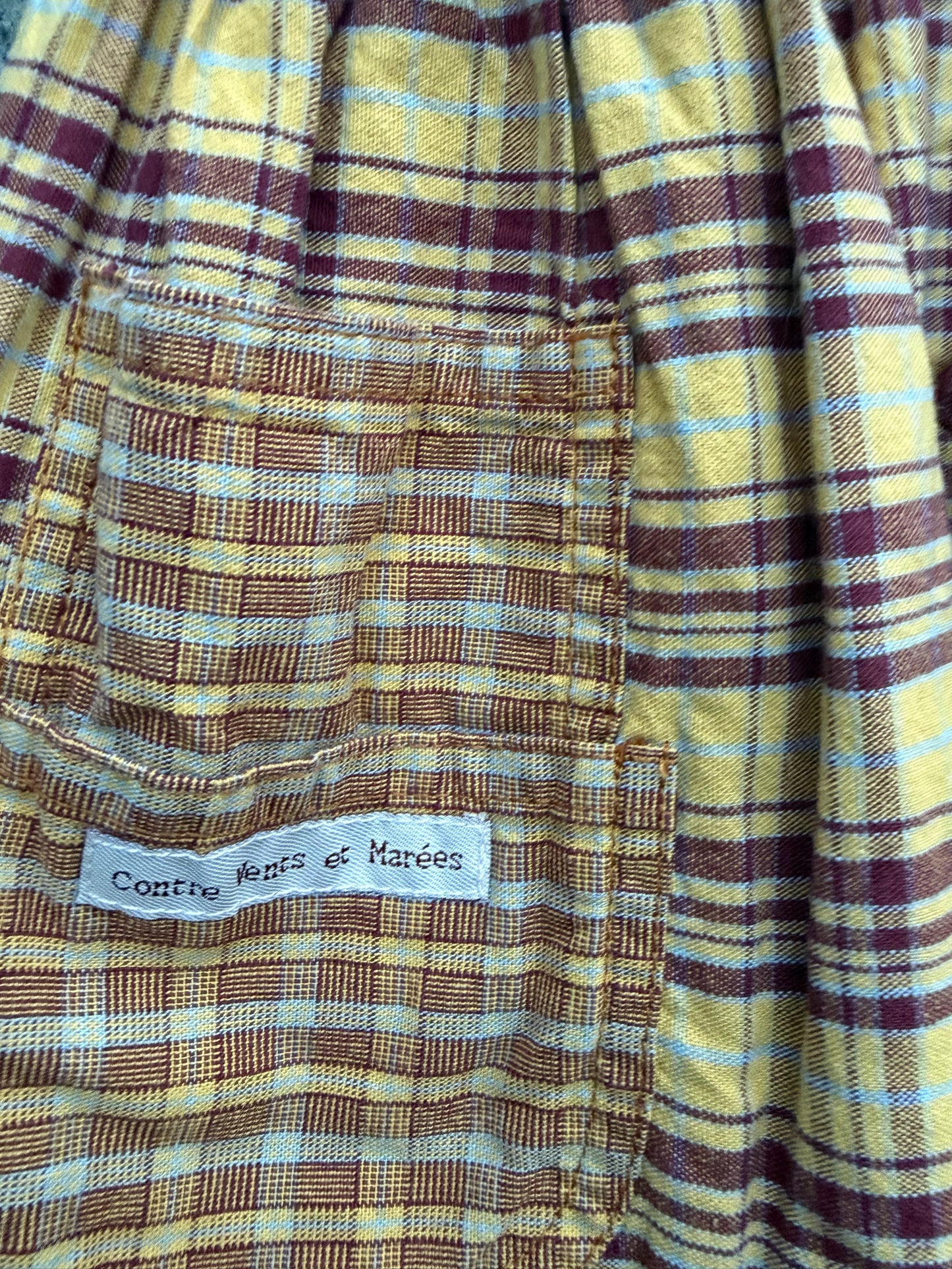 90s brown check dress 4y (104cm)