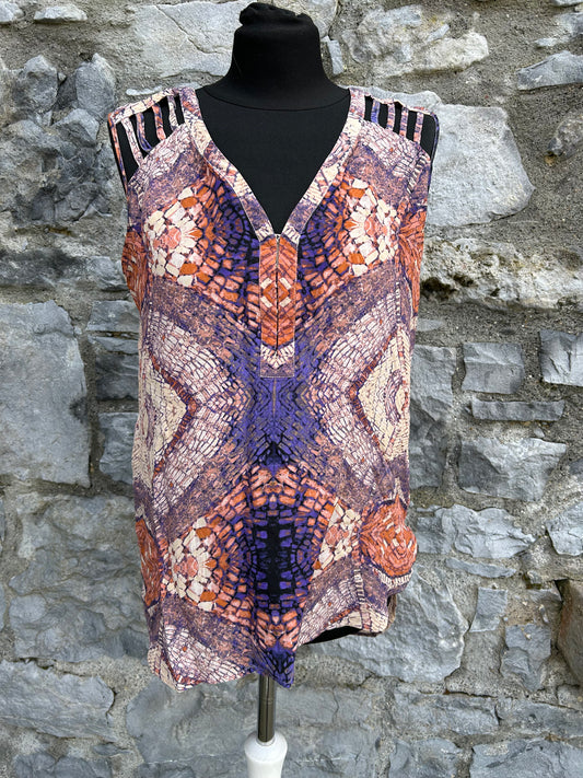 Geometric silk top uk 12