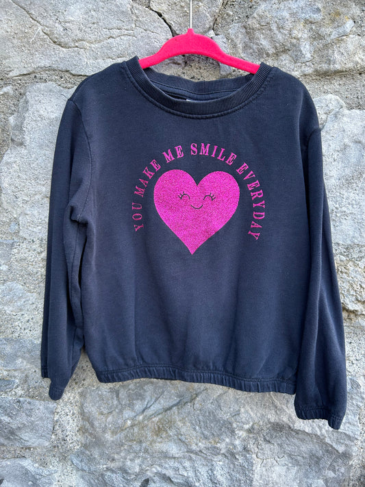 Pink glitter heart sweatshirt  2-3y (92-98cm)