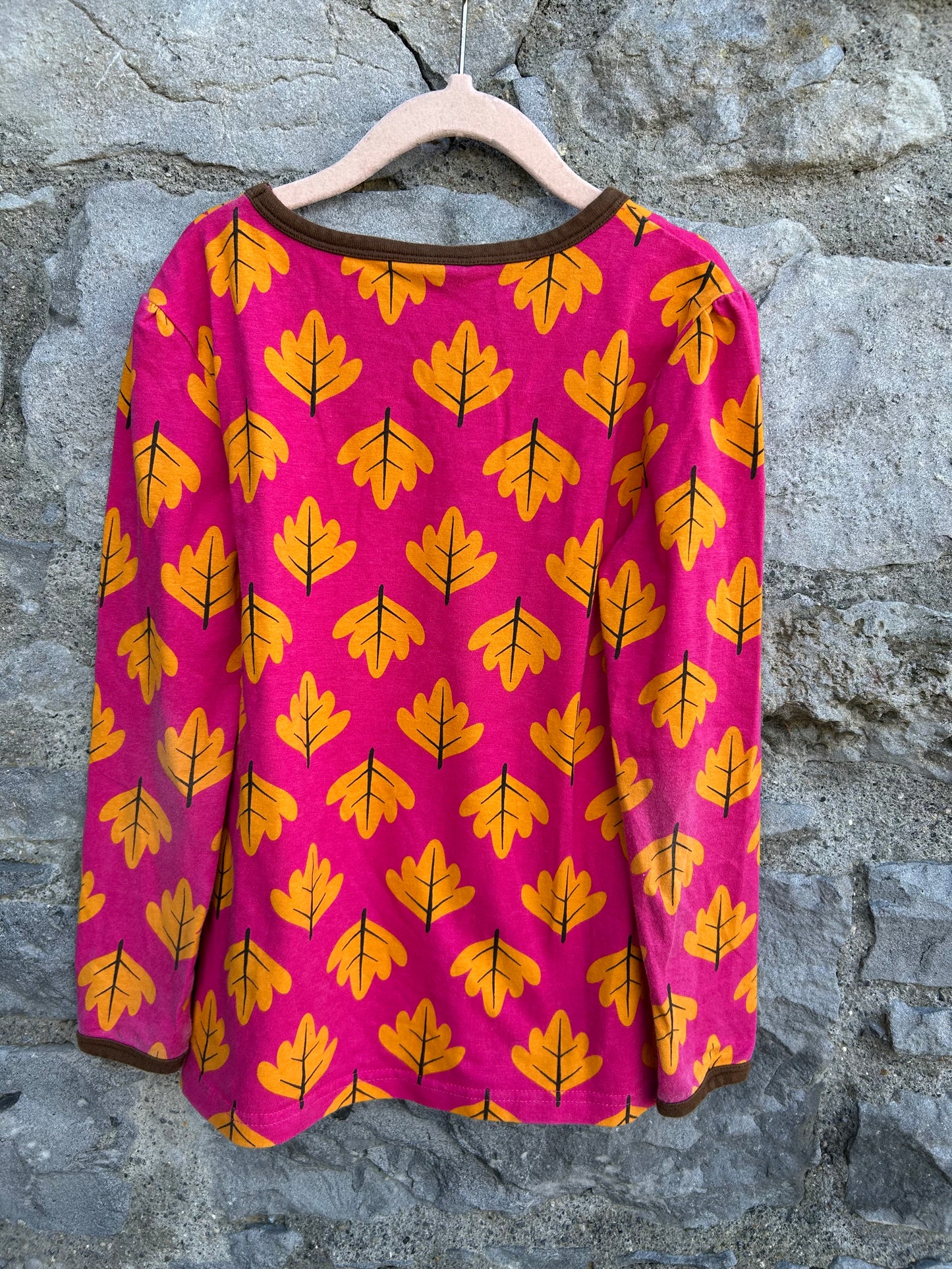 Pink leaves top 7-8y(122-128cm)
