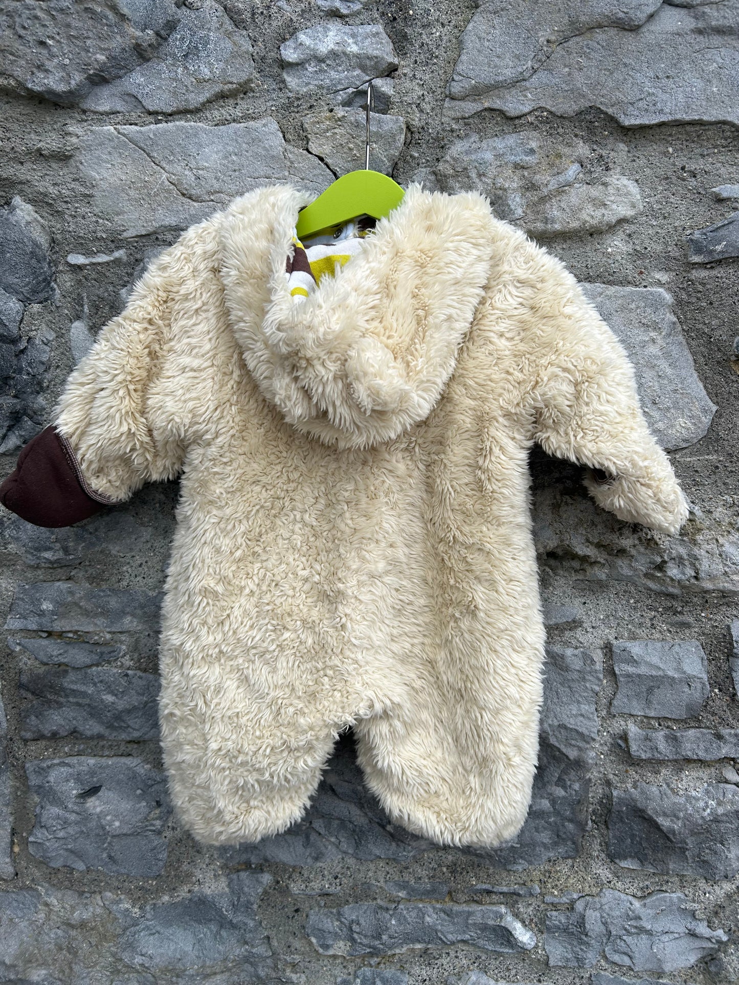 Beige furry pram suit  3-6m (62-68cm)