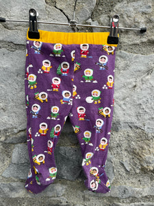 Inuit purple footed leggings  0-3m (56-62cm)
