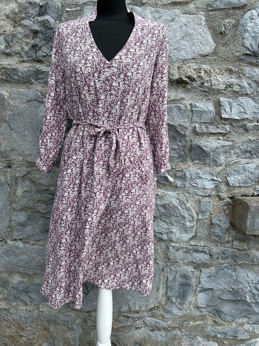 Floral lilac silk dress uk 12