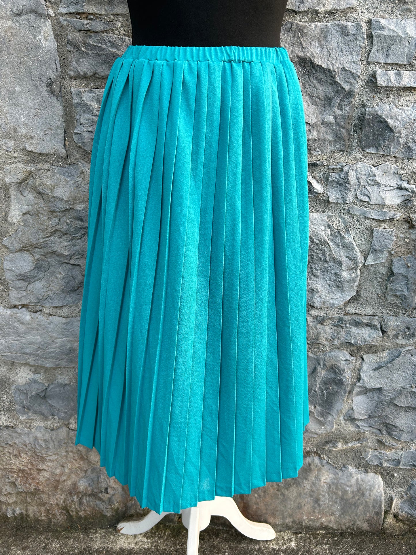 80s teal pleated skirt uk 10-12