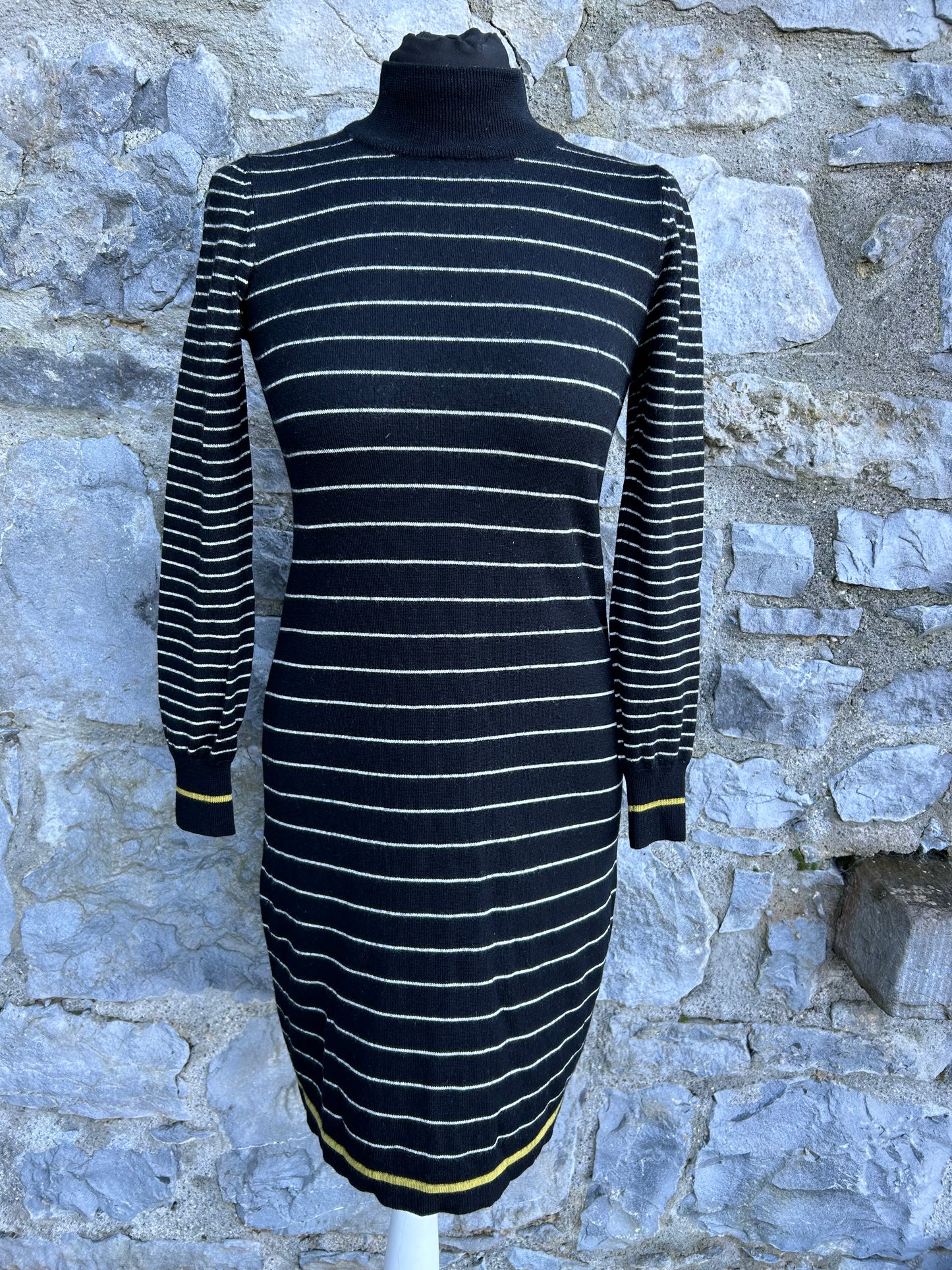 Black stripy knitted dress uk 6-8