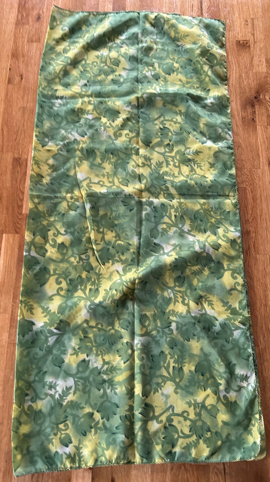 Green&yellow flowery scarf