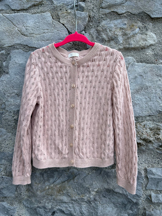 Dusty pink pointelle cardigan  3-4y (98-104cm)