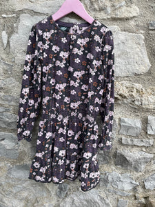 Brown floral dress  8-9y (128-134cm)