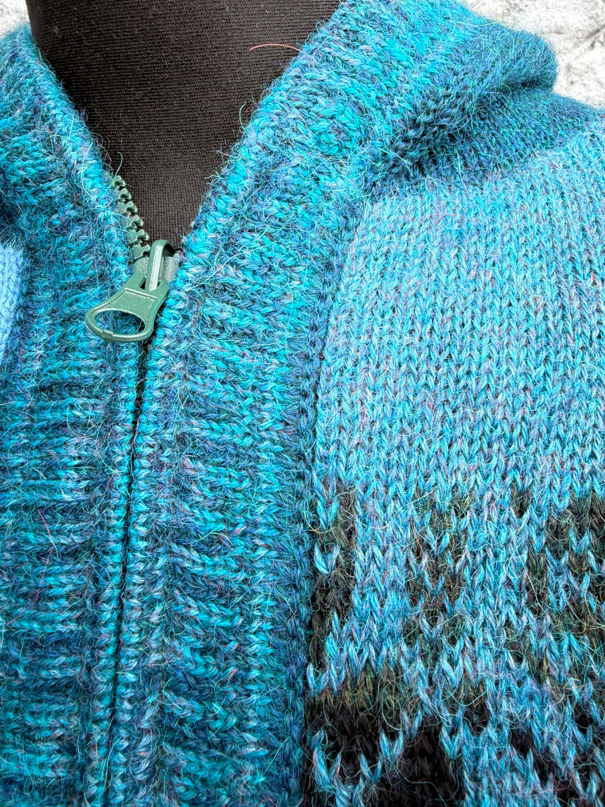 90s petrol alpaca knitted hoodie uk 12