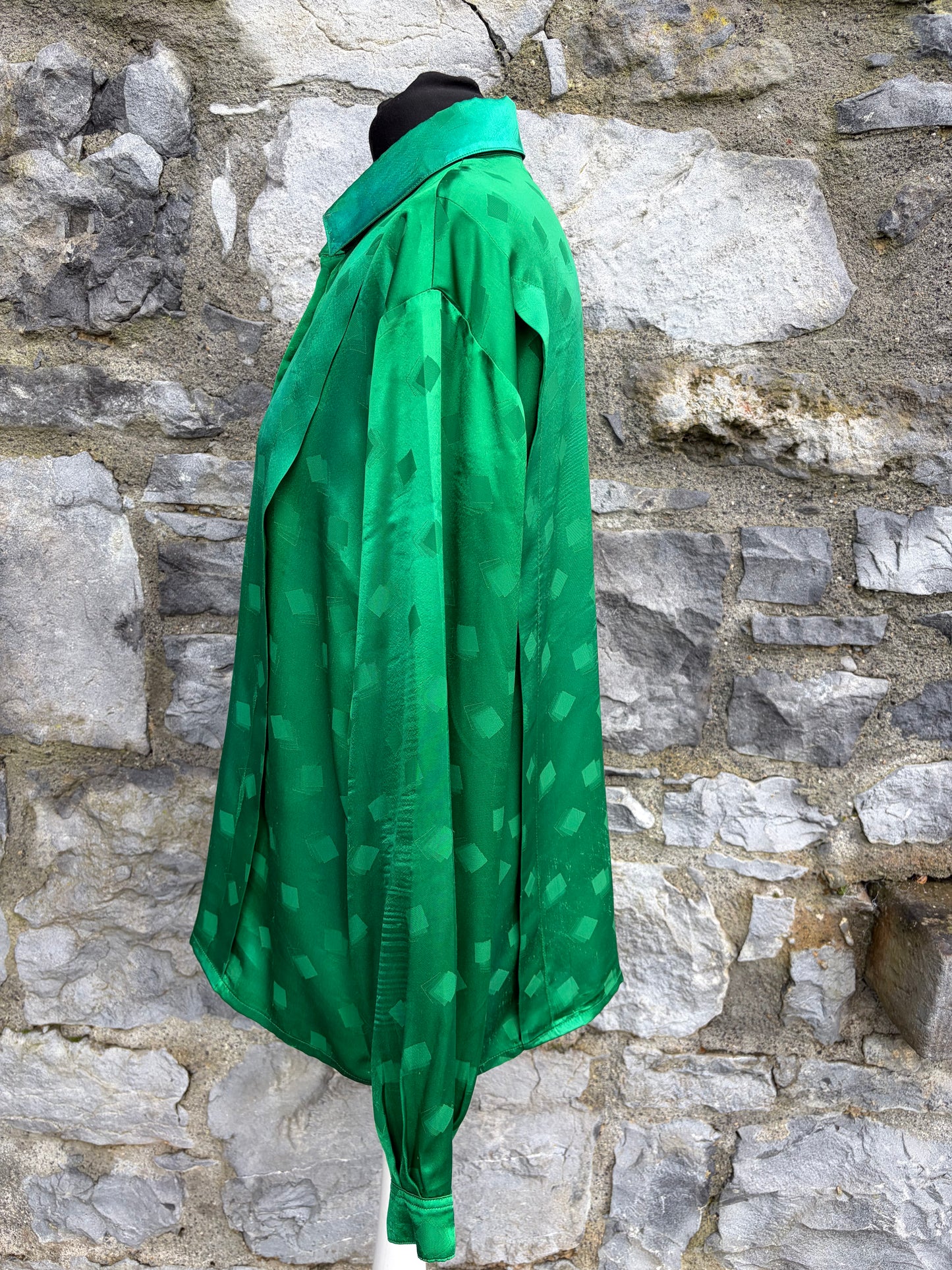 80s green blouse uk 16-18