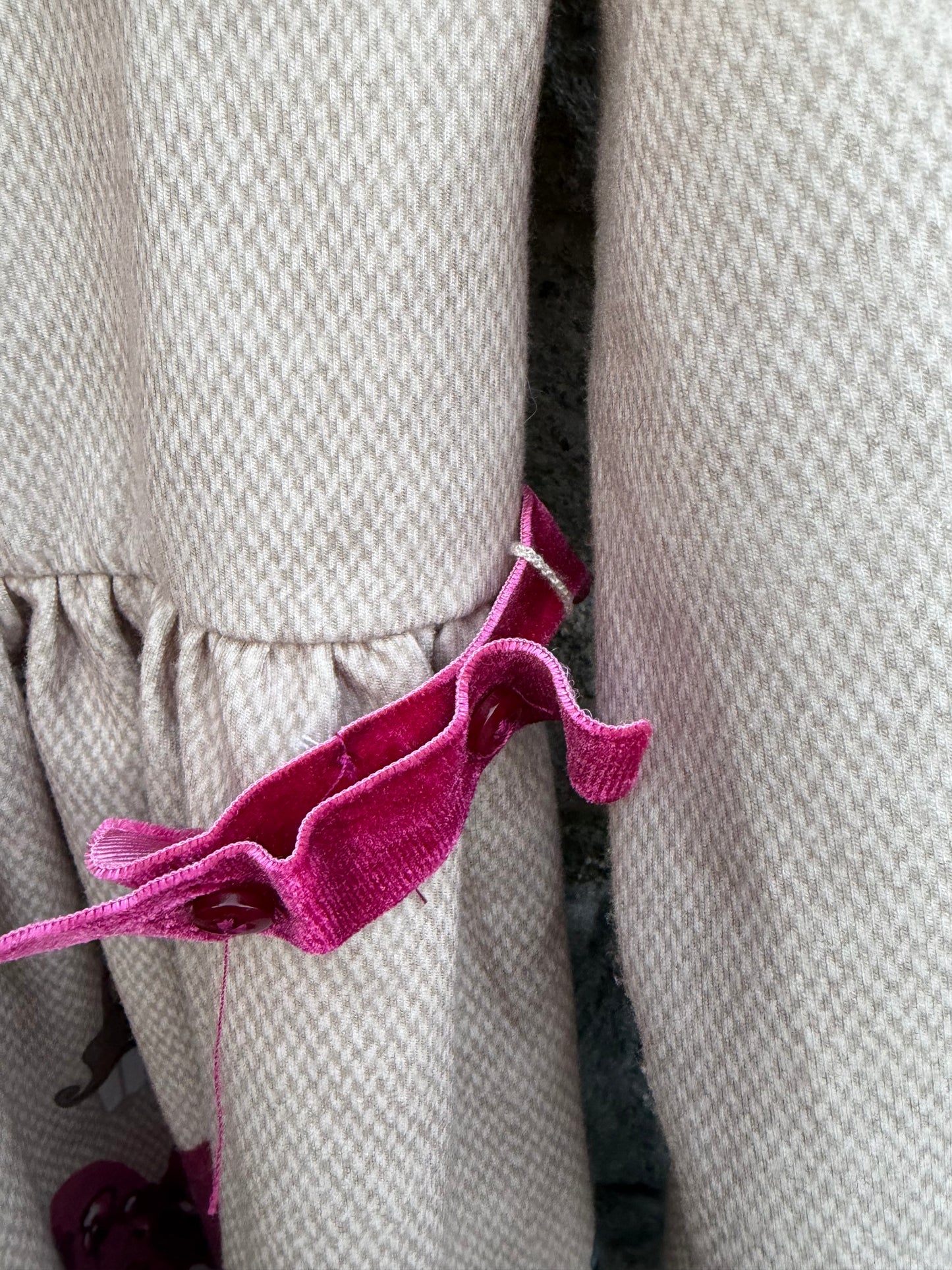 Beige&pink girl town dress  7-8y (122-128cm)