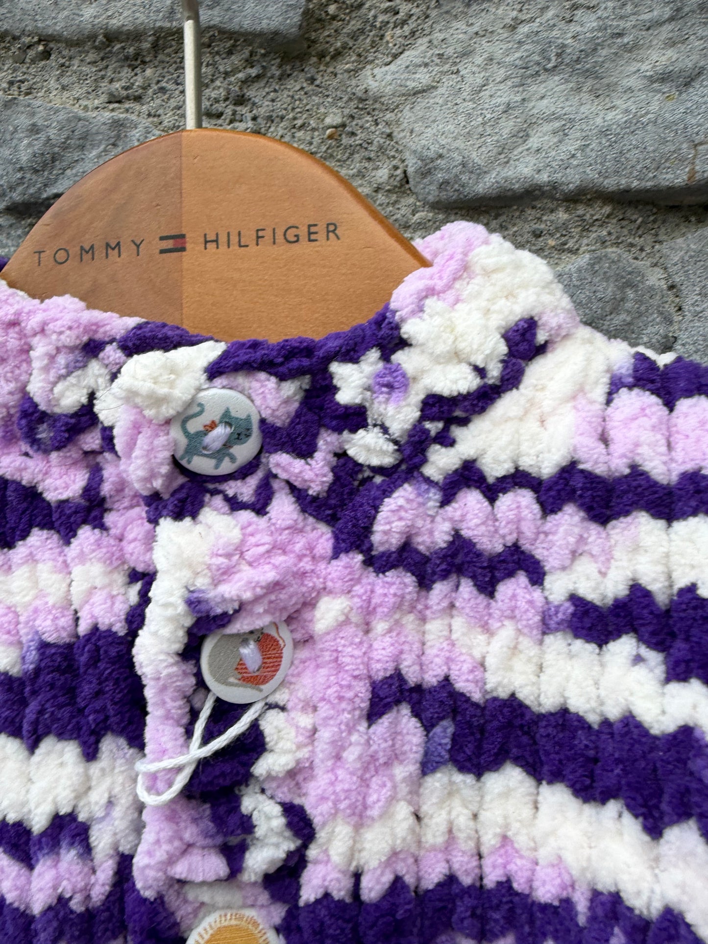 Purple melange fleece cardigan   0-3m (56-62cm)