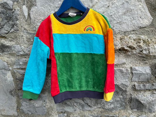 Rainbow velour sweatshirt  4-5y (104-110cm)