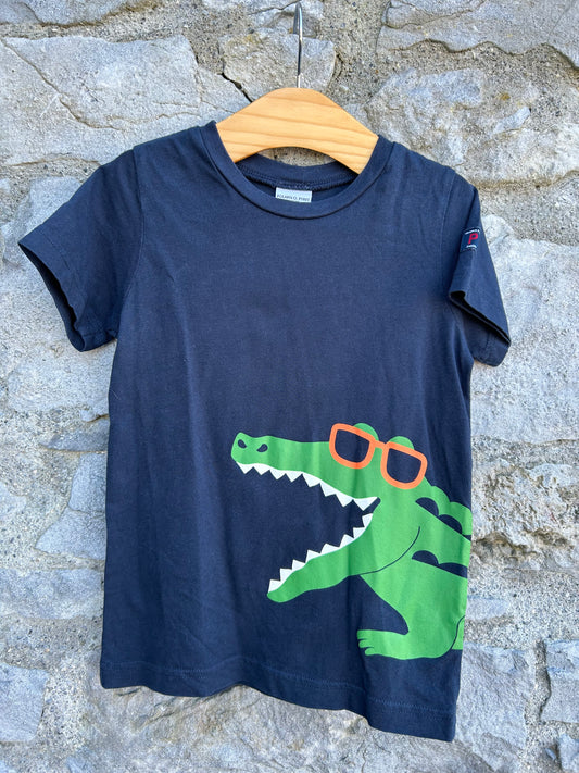 PoP Crocodile navy T-shirt   3-4y (98-104cm)