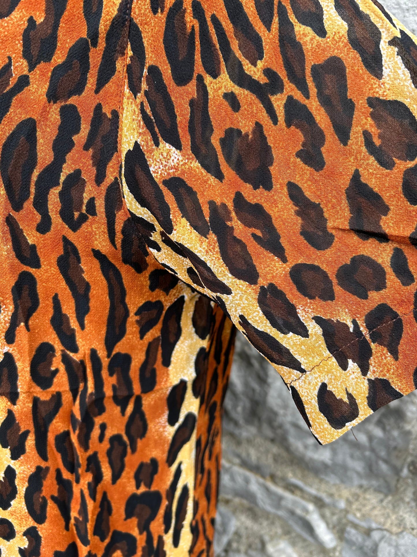 90s leopard print long shirt uk 10-12