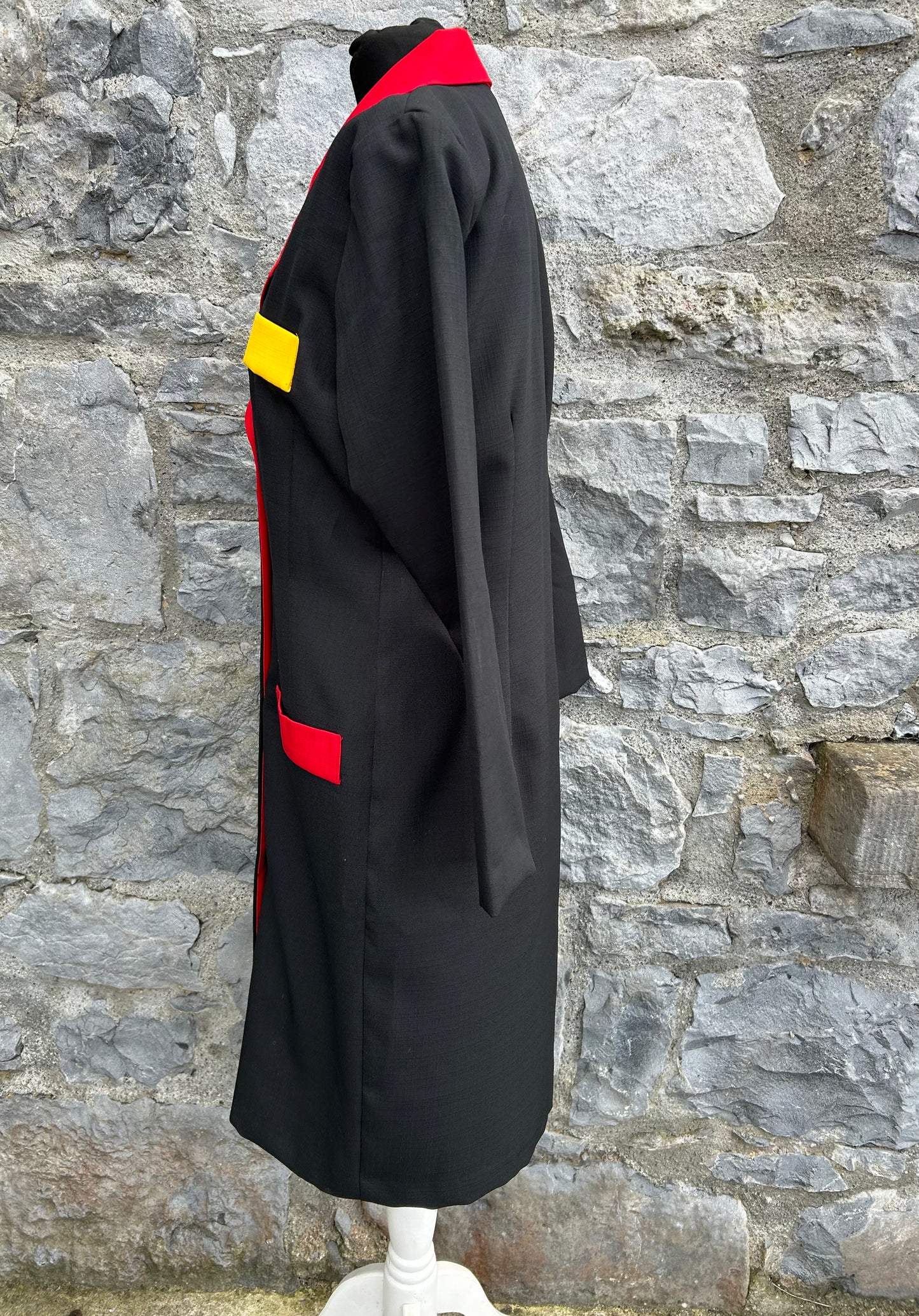 80s black button up dress uk 12