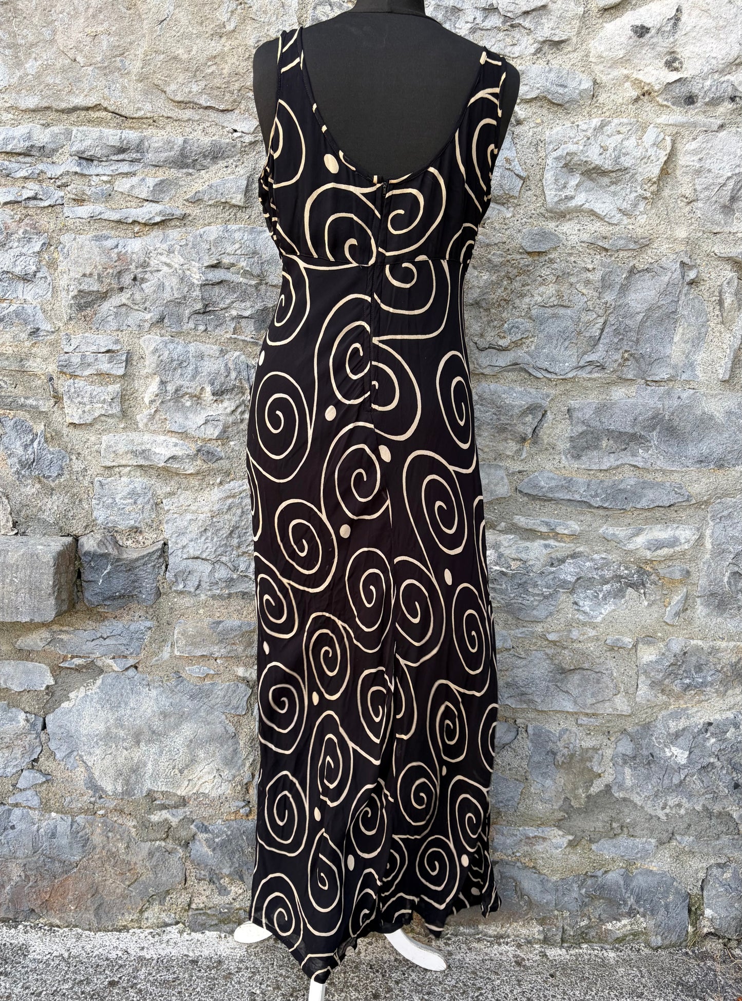 90s spirals black dress uk 8