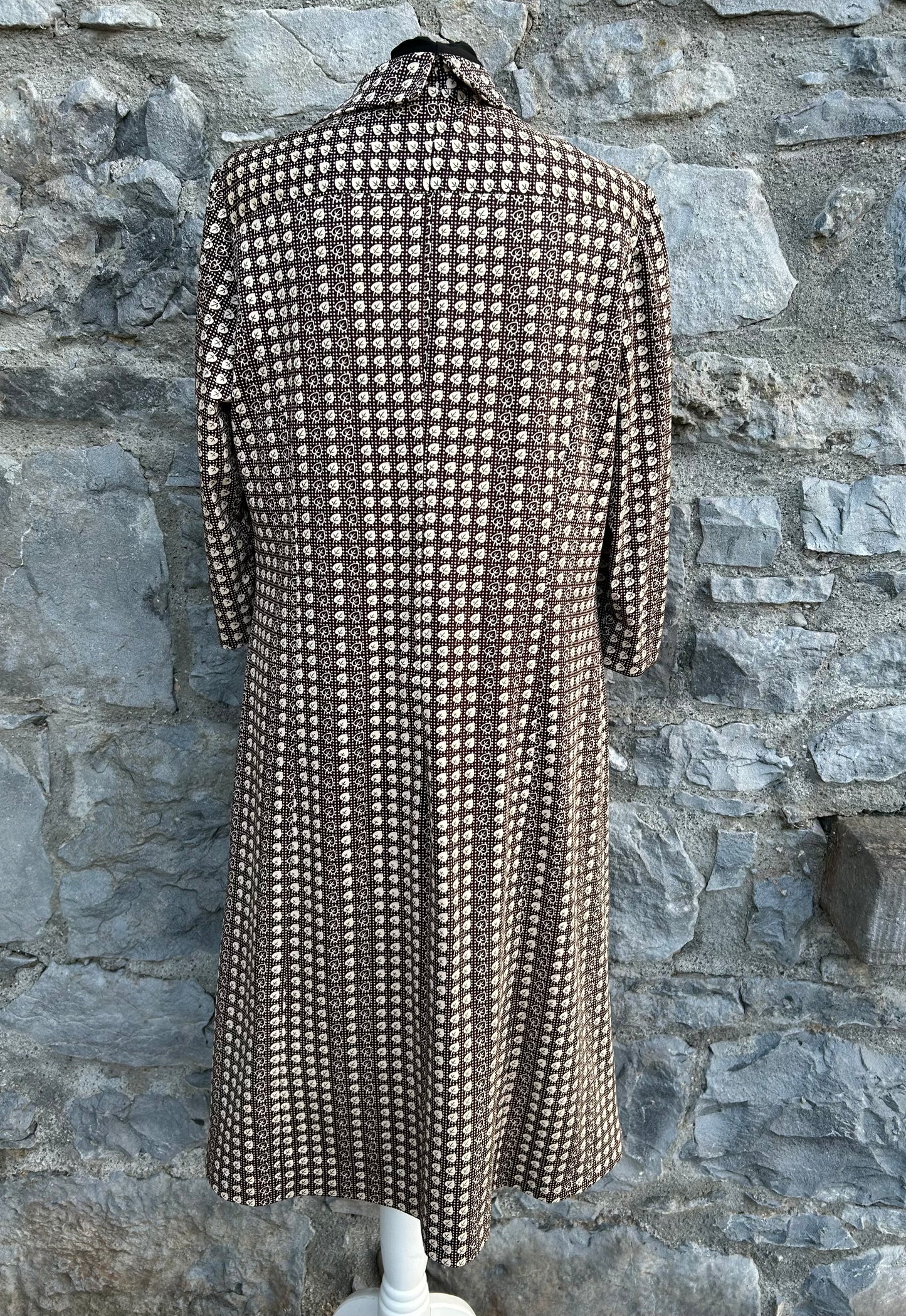 80s leaves brown dress uk 12