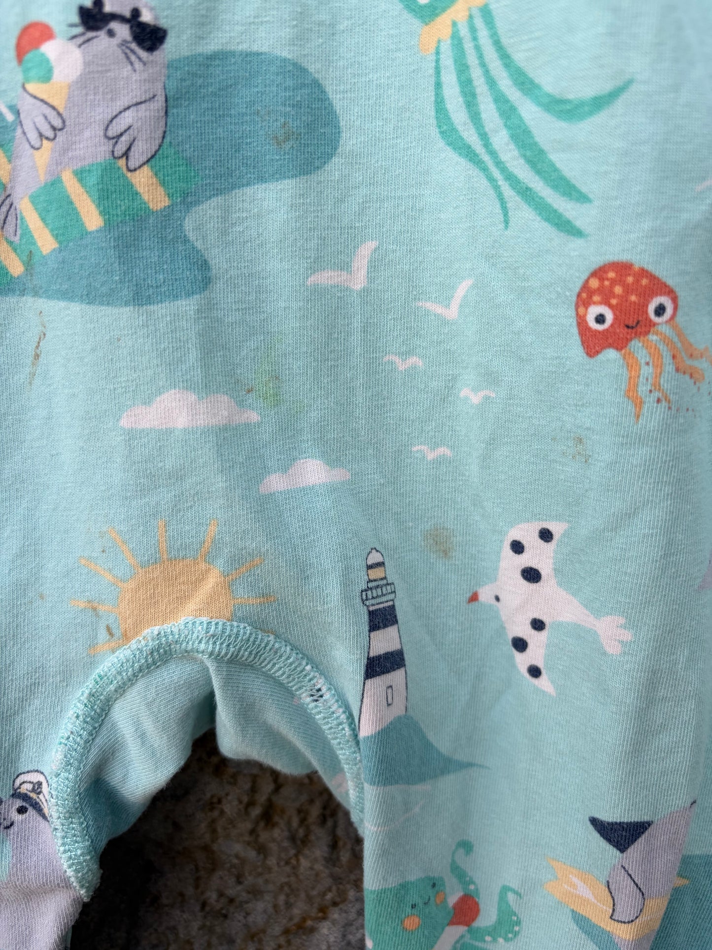 PoP Under the sea blue onesie  3-6m (62-68cm)
