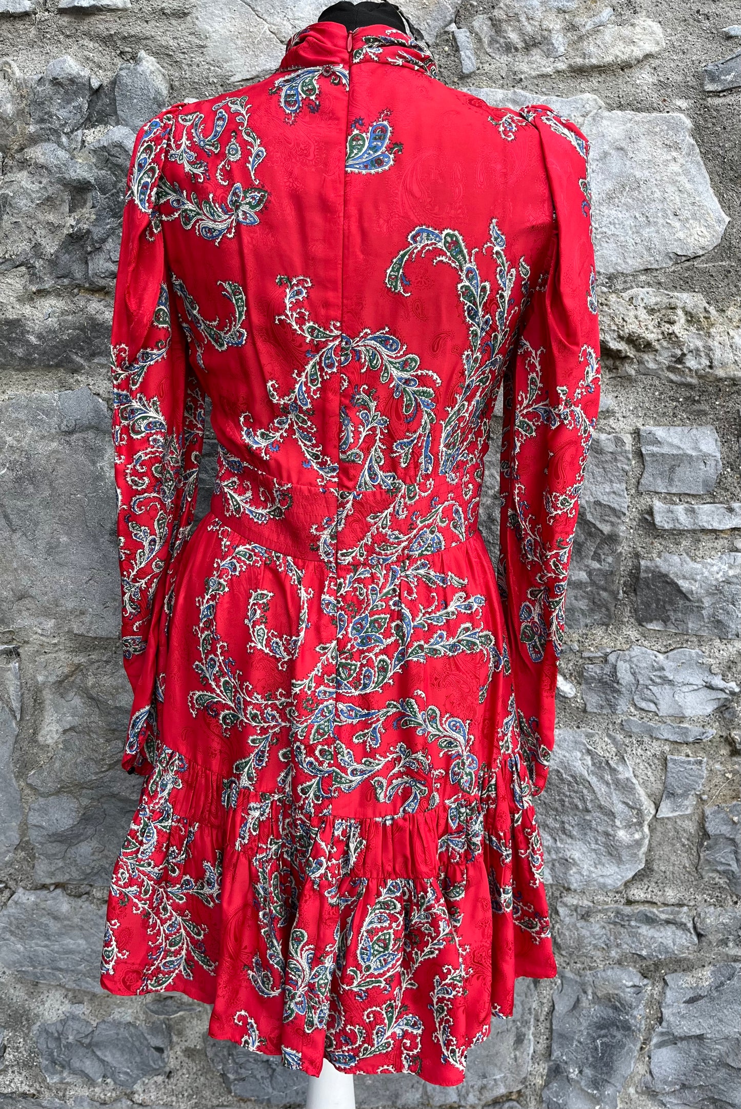 Red floral dress uk 6-8