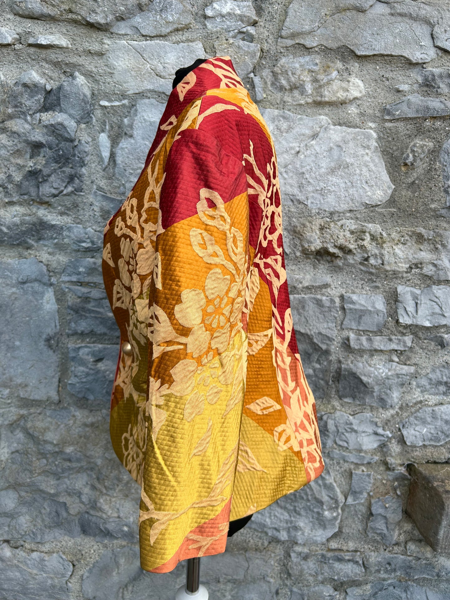 90s Red&orange floral jacket uk 12-14