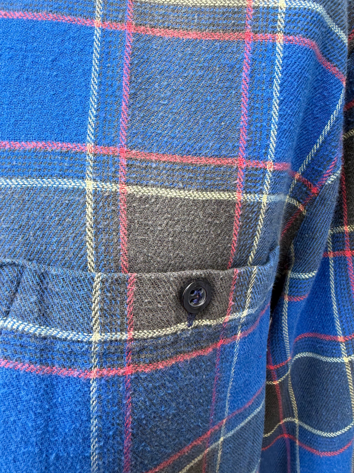 90s blue check shirt Small
