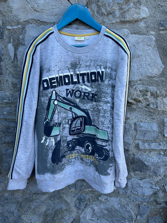 Digger grey sweatshirt  11-12y (146-152cm)