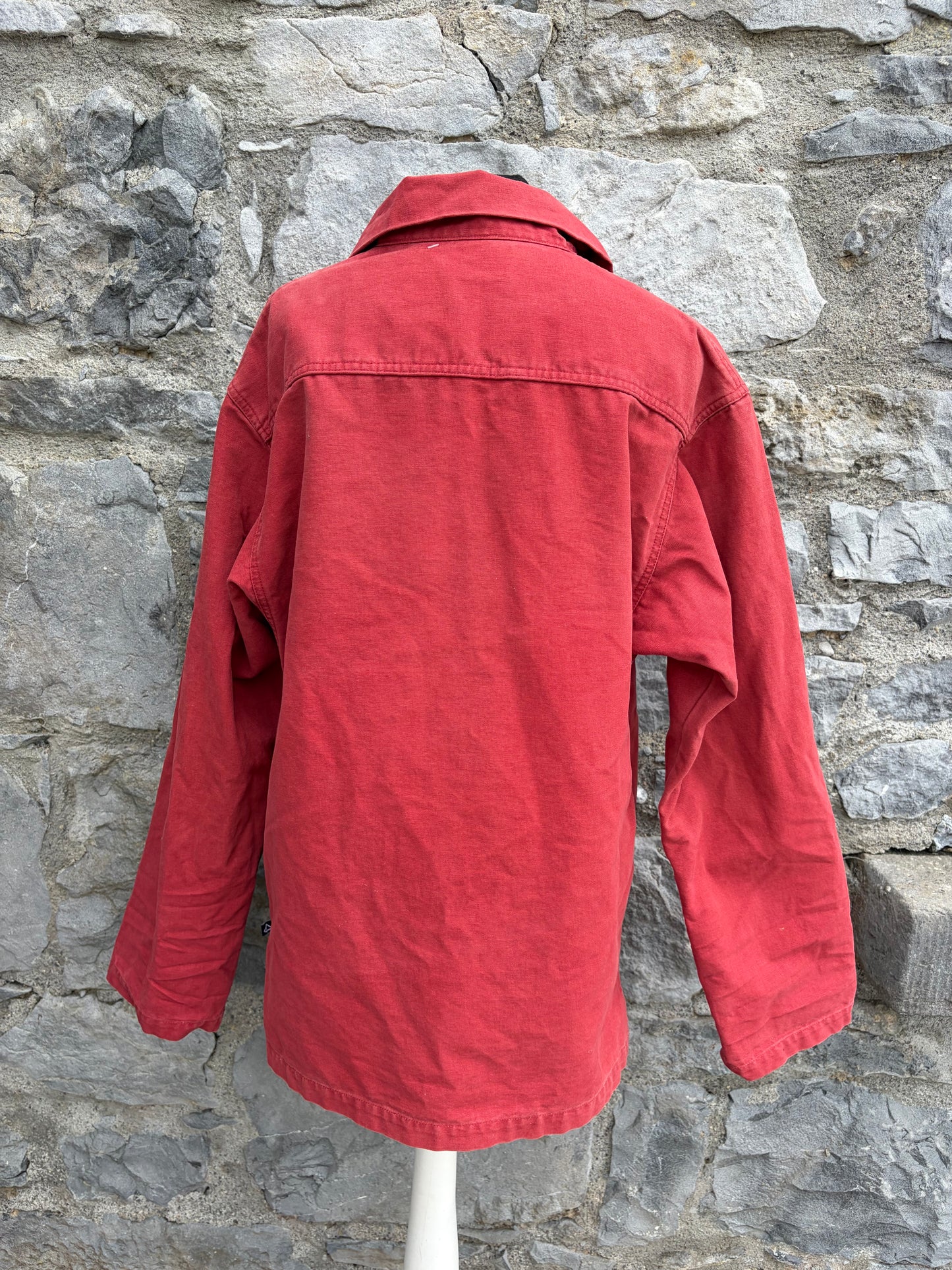 90s red French fisherman's smock Small