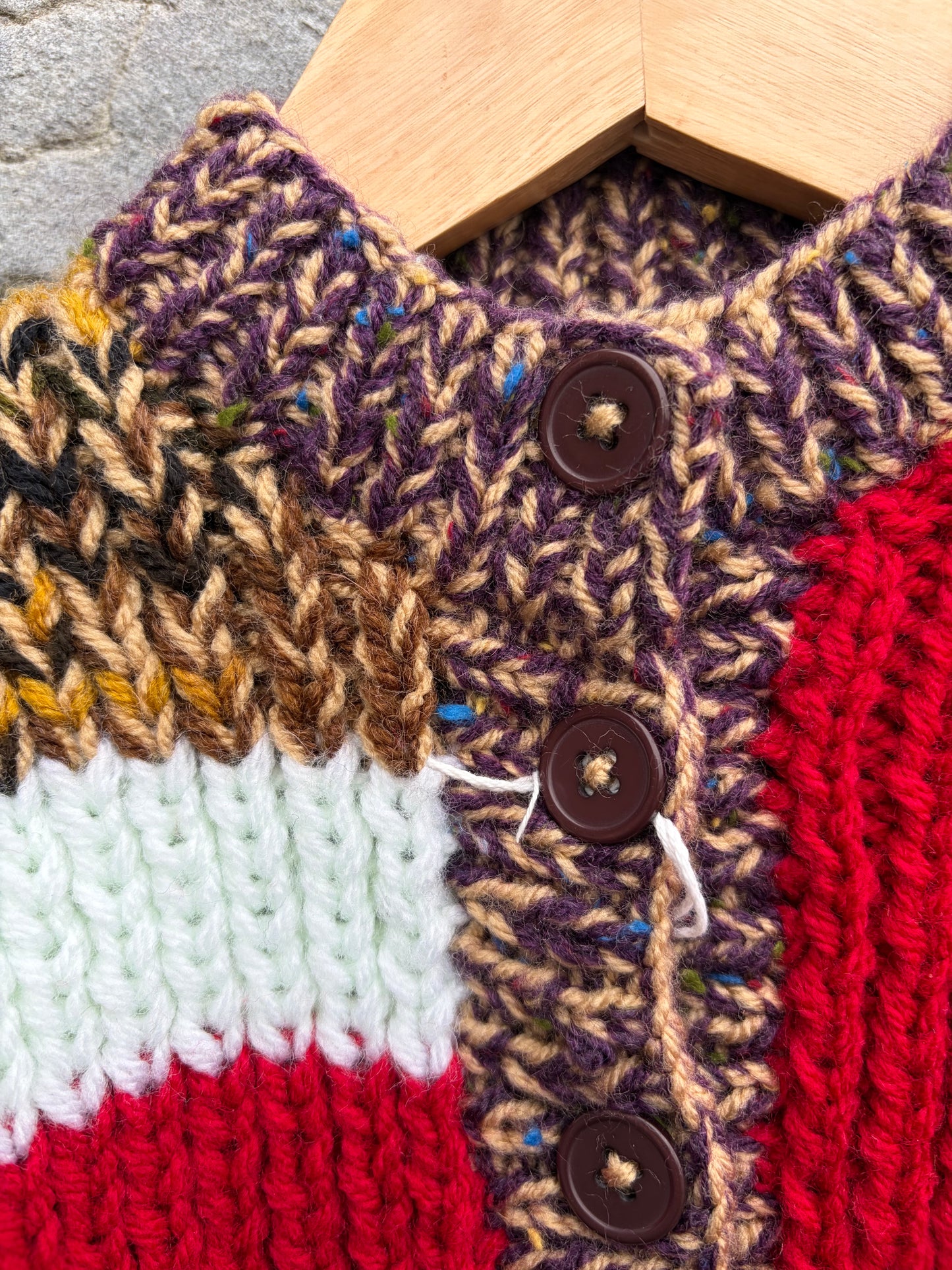 Brown patchwork cardigan  9-12m (74-80cm)