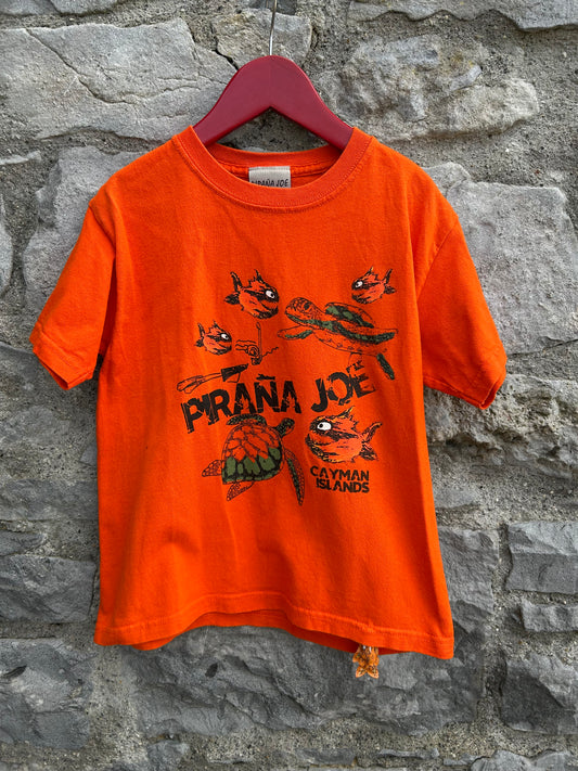 Pirana Joe orange T-shirt  6y (116cm)