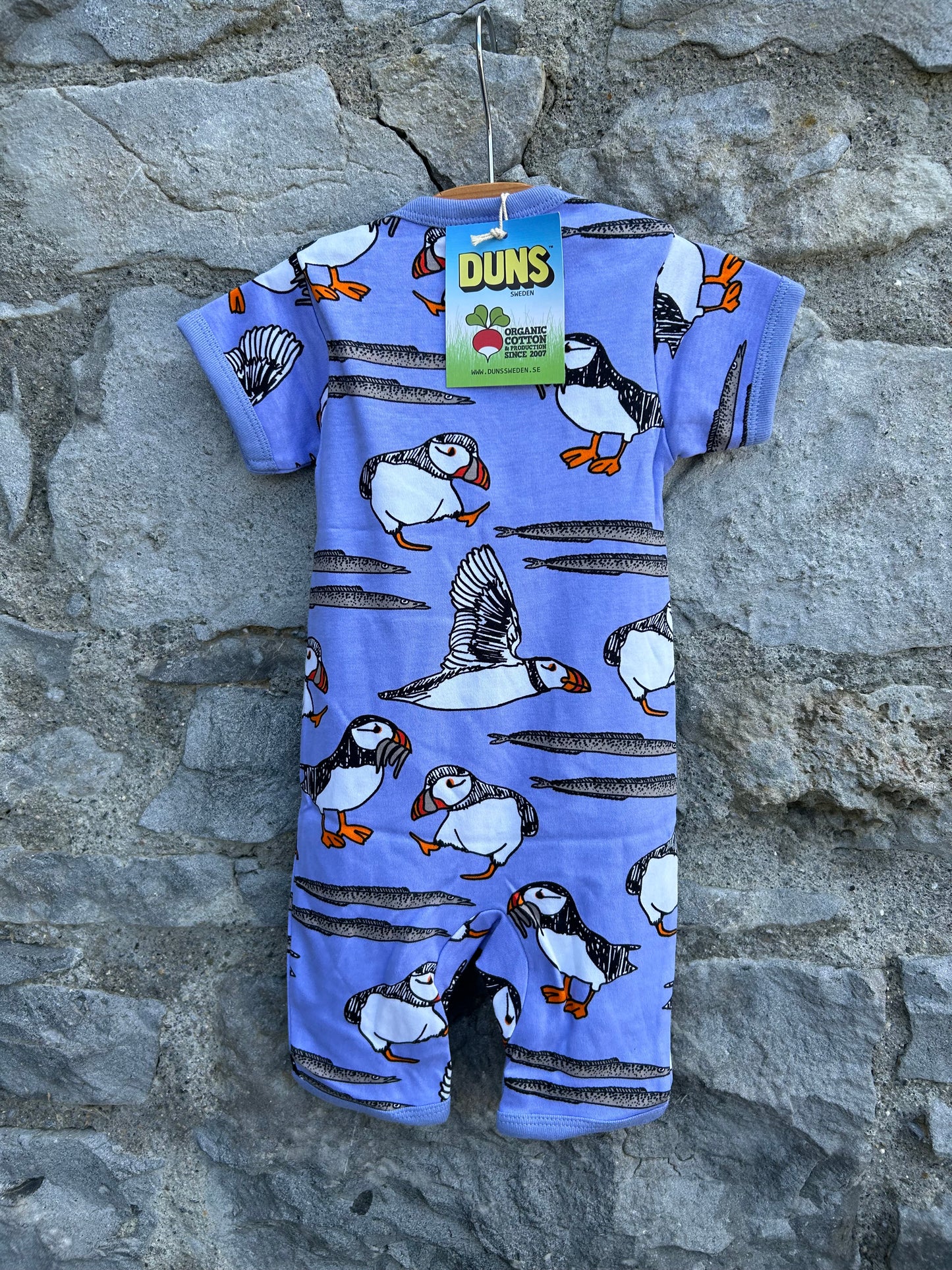 Lilac puffin rompers  3m (62cm)