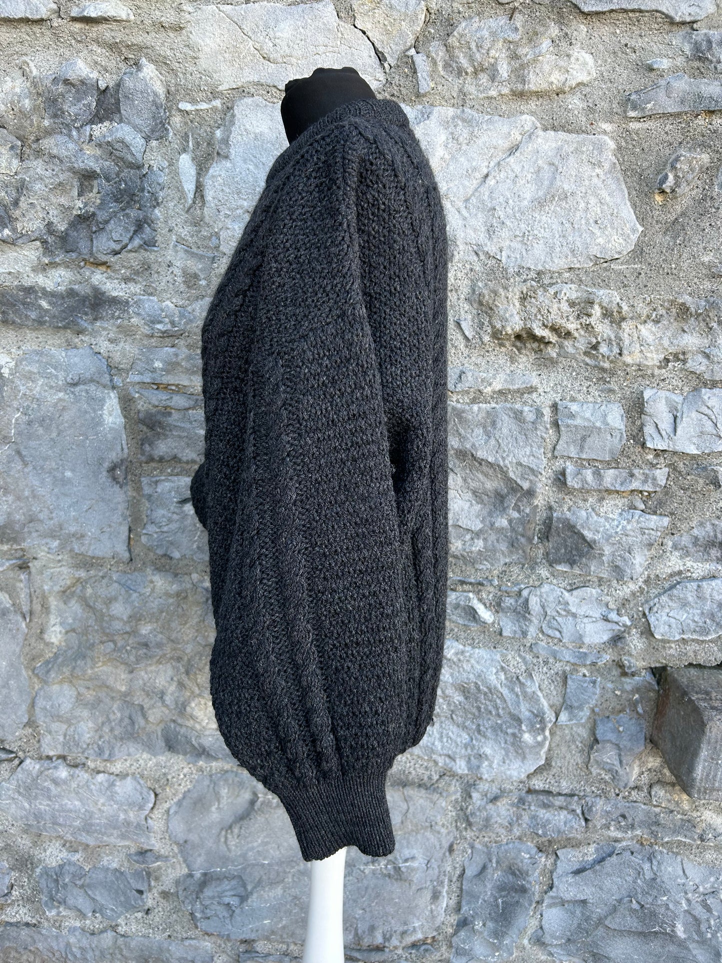 Dark grey Aran style jumper M-L