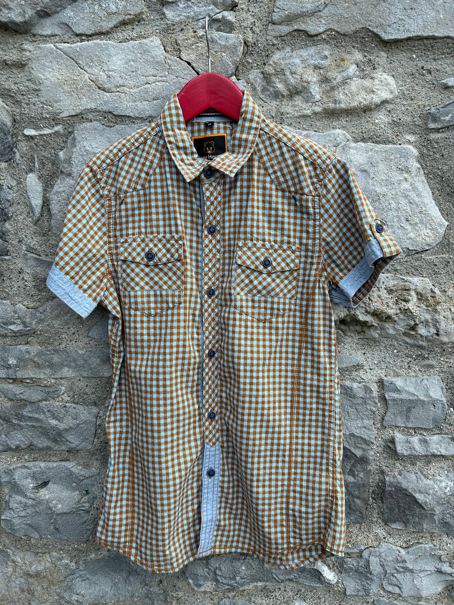 Brown check shirt  13-14y (158-164cm)