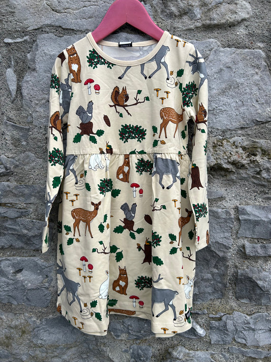 Forest Print beige dress  6y (116cm)