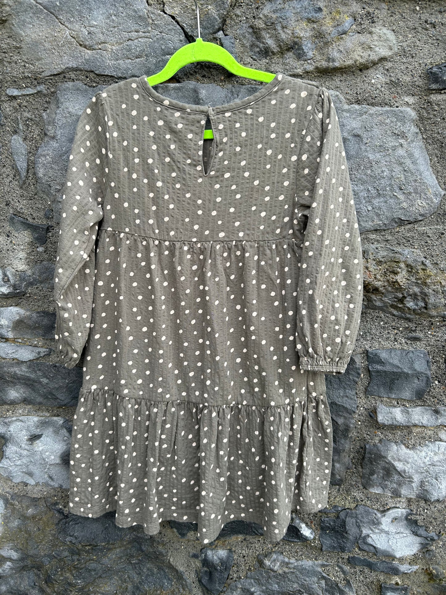 Spotty khaki dress  4-5y (104-110cm)